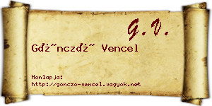 Göncző Vencel névjegykártya
